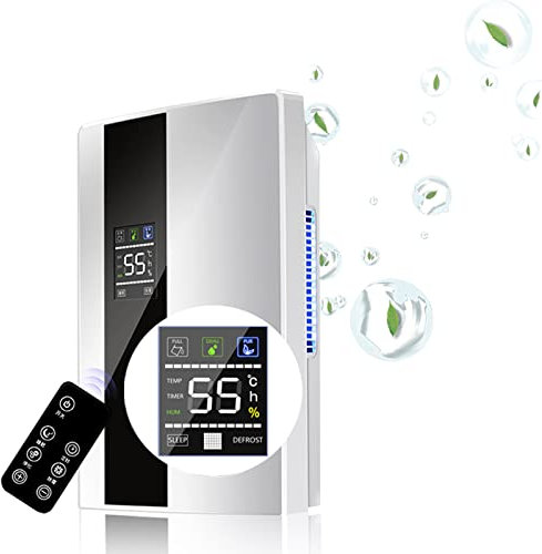 Générique Déshumidificateurs pour la Maison/sous-Sol/RV, avec télécommande, 2200 ML de déshumidificateur Mini déshumidificateurs, arrêt Automatique, jusqu'à 550 m².ft