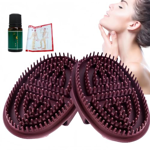 2PCS Meridian Brush Massage Body,Meridian Pressure Brush,Meridi/an Bo/dy Ma/ssage Br/ush,Relieve Muscle Fatigues Bod/y Massa/ge Brus/hes,Silicone Bod/y Scrubber,Meri/dians Bru/shes with Massa/ge Oil