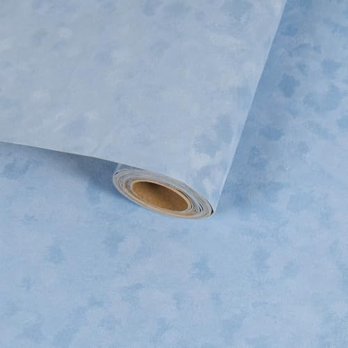 VaryFloral Velvet Fabric Baby Blue Self Adhesive Wallpaper 30cmx300cm Contact Paper Soft Velvet Peel and Stick Wallpaper Flocking Fabric Vinyl Wrap Vintage Flocked Liner for Jewellery Box Furniture