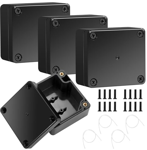 Songella Caja de Derivación Caja de Conexiones Impermeable IP65 Cajas de Proyectos Electrónica Plástico 4 Piezas 63 * 56 * 35mm para Exteriores