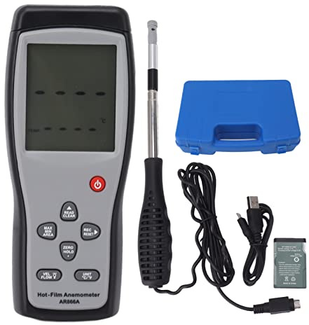 HEEPDD Anemómetro de Alambre Caliente, Anemómetro de Alambre Caliente Portátil Portátil para la Industria de la Industria