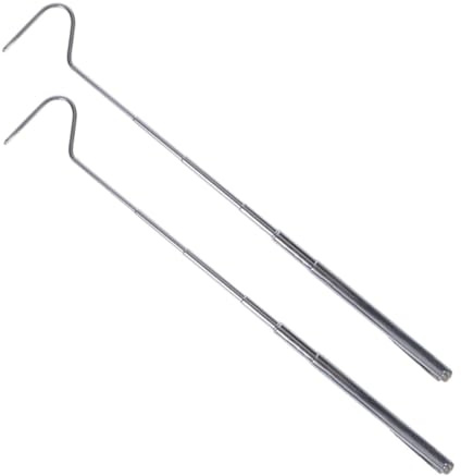 HOODANCOS 2 pièces Crochet de Serpent Télescopique Inoxydable Lot de Outils de Capture Robustes pour Reptiles Prise Douce et Sûre Portable et Pratique pour Manipulation Sécurisée