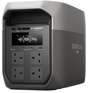 EF ECOFLOW DELTA 3 Max Portable Power Station, 2048Wh LiFePO₄ Battery | 2400W X-Boost Output, Ultra-Fast 0–80% Charging in 51 mins, Solar Generator for Home Backup, Power Outages, RV & Outdoor Use
