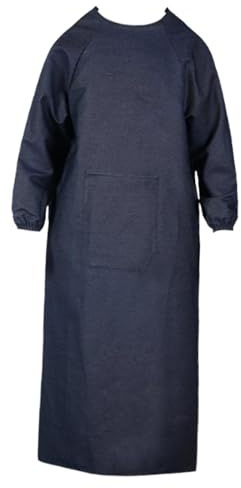MERIGLARE Delantal de Soldadura Confeccionado en Denim Robusto Protección de Manga Larga Almacenamiento Fácil Gracias Al Bolsillo Comodidad Durante Largas, Longitud 135cm