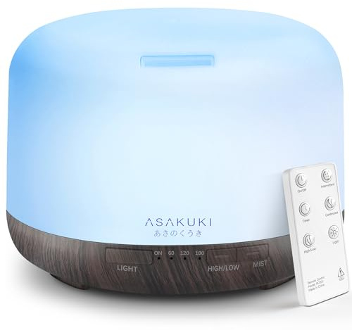 ASAKUKI Essential Oil Diffuser for Home, 500ML Aromatherapy Humidifier