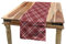 ABAKUHAUS Kariert Tischläufer, Diagonal Linie Rhombus, Esszimmer Küche Rechteckiger Dekorativer Tischläufer, 40 x 180 cm, Getrocknete Rose Weiß und Rubin