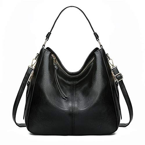 AINUOEY Donna Borse a Mano Borsa a Spalla Elegante Grandi Firmate Marca Tracolla Antifurto PU pelle 76670 1 pz Nero