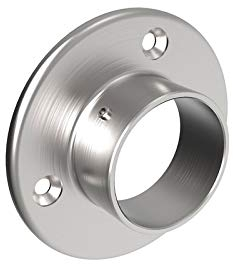 SIXONE® Edelstahl Wandflansch Ø 33,7 mm – Wandhalter für Rohr – V2A rostfrei, modern geschliffen