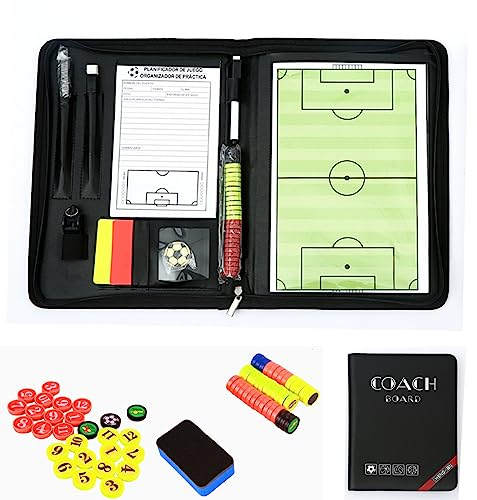 RoseFlower Coaches Taktiktafel Fussball, Professional Faltbares Fußball Trainer Taktikmappe Taktikboards Coach-Board mit Magnete, Stifte und Radiergummi - Ideal für Taktiken und Spielanpassungen #3