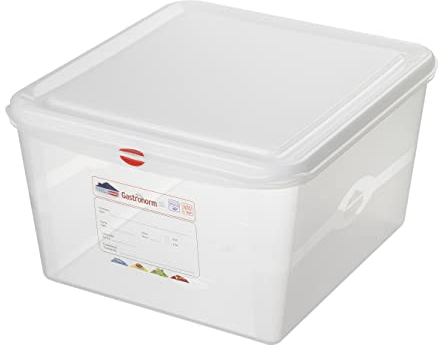 SUNWARE perfectly organised Gastronorm 2/3 - Contenitore per alimenti con coperchio denso, 19 litri, 354 x 325 x 200 mm, trasparente