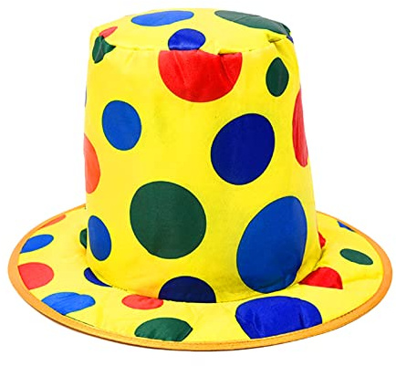 Wittocs Clown Hat Polka Dot Top Hat Crazy Hats Circus Parties Carnivals Rainbow Halloween Cosplay Party