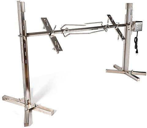 InSyoForeverEC Pincho para barbacoa con pincho de acero inoxidable, 15 W, motor Big Torque, 30 kg, asador eléctrico con motor, pincho giratorio, parrilla de cochinillo, 220 V