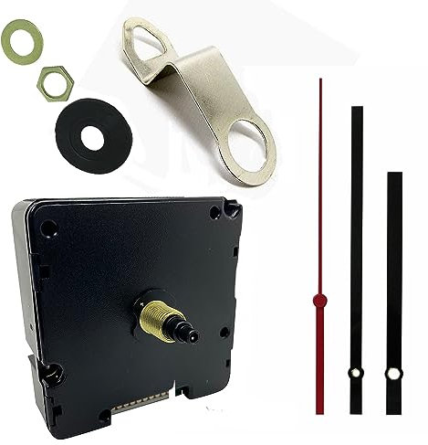 Ticking Battery Operated Automic UK Radio Controlled Clock Movement Mechanism/Motor Quartz MSF Signal (1, 130mm Black Metal Hands)