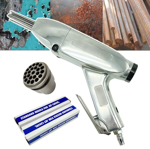 Scrostatore ad Ago Pneumatico, Pistola Antiruggine con Ago a Scalpello a Getto Pneumatico da 4000 Giri/min, Utilizzato per Rimuovere Ruggine/Rimuovere Scorie di Saldatura/Rimuovere Sbavature
