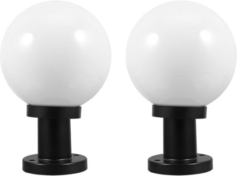 Housoutil Lot de 2 lampes de clôture, lampes extérieures, accessoires de poteau, globe, lampadaire extérieur