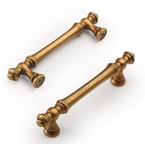 Amerdeco 10 Pezzi Maniglie per Mobili da Cucina Foro 96mm, Bronzo, in Lega di Zinco, per Armadietti e Cassetti UK0017
