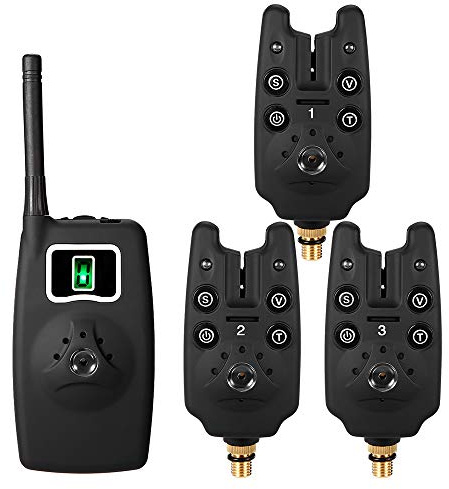 YIWENG Alarm Set, Wireless Fishing Bite Alarms Set Digital Fishing Alarm Kit LED Alarm Indicator Alert Bell Receiver Fishing Tackle with Zippered Box, Jy-19-3