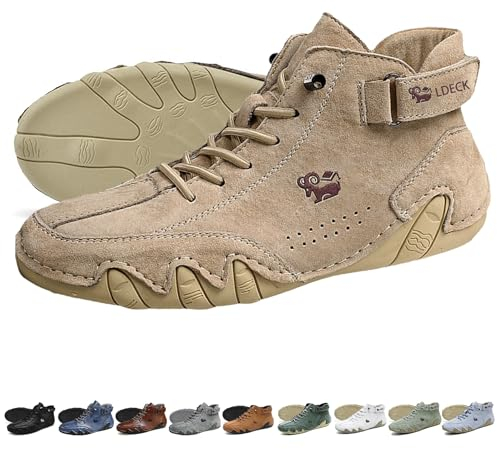 Handgefertigte hohe Wildlederstiefel – Outdoor Unisex Beck Shoes Explorer wasserdichte, leichte Chukka-Stiefel, rutschfeste, atmungsaktive Freizeit-Sneaker for Spaziergänge, Wandern, Camping und Fahre