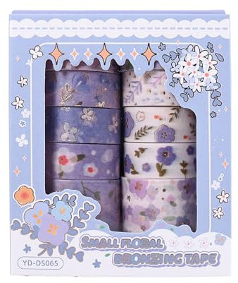 Comforso Juego de 10 rollos de cinta washi vintage, cinta decorativa floral, cinta adhesiva de papel adhesivo para periódicos antiguos, cinta decorativa nostálgica, para manualidades, tarjetas de