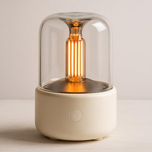 ALMA® Diffuseur & Humidificateur d'Aromathérapie à Lampe Aux Chandelles - Diffuseur d'Huiles Essentielles 120 ML – Humidificateur Ultrasonique à Brume Fraîche