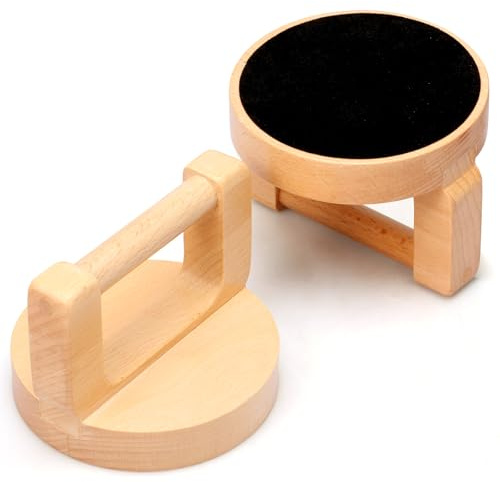 Ghshanog 2Pcs Wood Baren for Printmaking,Hand Printing Tool with Handle,Block Printmaking Baren for Crafts Block Printing Linoleum Embossing Tool for Linocut DIY Art Crafting Supplies