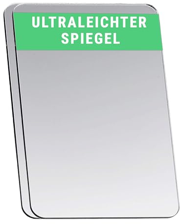 Falkenhorn Lot de 2 miroirs à main - Double face ultra plats en acrylique de forme rectangulaire - Idéal pour les travaux manuels, les enfants, le bricolage, le portefeuille, les cosmétiques et les