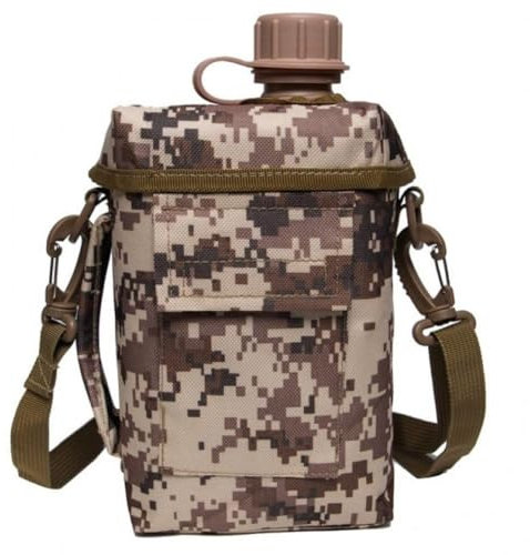 Zghhc Camping Water Canteen Portable 2l Flask Military Army Water Kettle Outdoor Camping Hiking Canteen for Outdoor Survival Backpacking