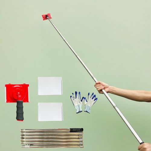 Paint Edger Tool for Walls and Ceilings – 6-Section Adjustable Extension Pole (35-93) with 2 Refill Pads, Edge Painting Tool for Trim, Corners, and Baseboards