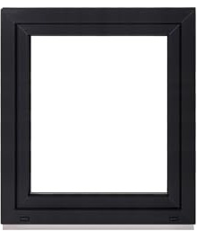Framex Finestra in plastica per interni bianco/esterno antracite, larghezza x altezza 70 x 80 cm (700 x 800 mm), 3 scomparti (32 mm), rotazione DIN sinistra