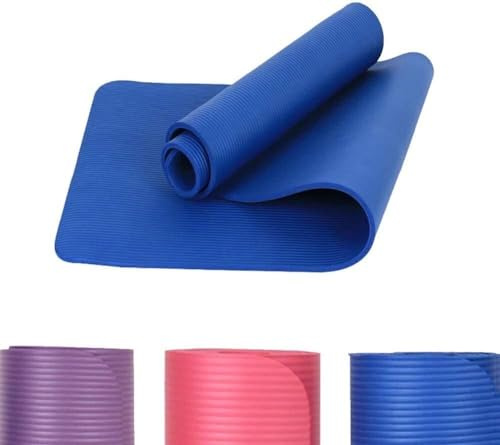 Estera de Yoga, estera de Pilates, estera de entrenamiento físico, estera de Camping al aire libre respetuosa con el medio ambiente, estera de ejercicio Extra gruesa de alta densidad(Blu)