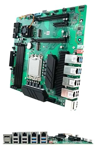 Z690 Chip NAS Motherboard, industrielles Motherboard unterstützt Intel 12/13/14th LGA1700 Prozessoren 4x2.5G i226 Netzwerk, 8xSATA, 4K DP HDMI, PCIE X16/X4 Slots, 4*M.2 NVMe, 4*DDR4, Soft Router