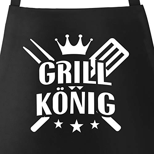 MoonWorks Herren Grillschürze Grillkönig Schürze für Männer Krone schwarz unisize