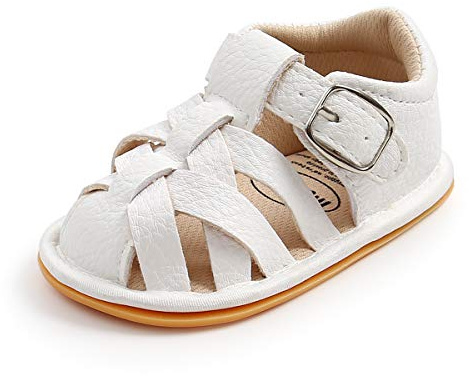 Sehfupoye Bébé Garçons Filles Sandales D'été Antidérapant Semelle Souple Tout-Petit Premier Walker Chaussures Nouveau-Né En Cuir PU Sandales Décontractées 0-18M