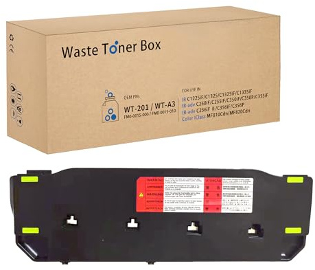 LCL Compatible Waste Toner Container Box Replacement for WT201 WT-201 WT-A3 FM0-0015-000 FM0-0015-010 9549B002AA C1225 C1225iF C1320 C1325 C1325iF C1335 C1335iF(GPR52 C-EXV48 NPG66) C250 (1-Pack)