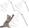 Molain Cat Zauberstab Regenbogenspielzeug 3pcs Rainbow Ribbon Zauberstab für Kitten Training Rainbow Ribbon Charmer Zauberstab Interaktiver Catcher Teaser Zauberstab für Kitten Cat Exerciser(30cm)