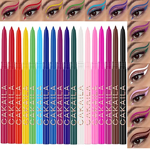 LuckNest Eyeliner, matt, wasserfest, bunt, 18 Farben, hochpigmentierter Eyeliner, Anti-Flecken-Eyeliner, Geschenk für Damen
