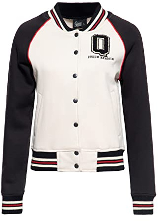 Queen Kerosin Damen College Sweatjacke Varsity Jacke Vintage Style Sweat Jacke Baseball Jacke Rockabella Q
