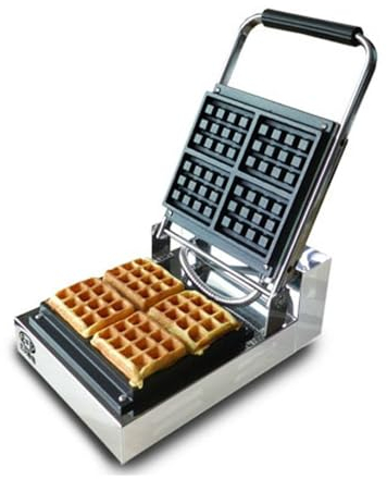 1200W Gofrera Belga Máquina De Gofres Eléctrica con Control De Temperatura Y Tiempo Platos Antiadherentes Calentamiento Uniforme De Doble Cara para Waffles, Omelet, Almuerzo, Snacks (Color : 4 Piece