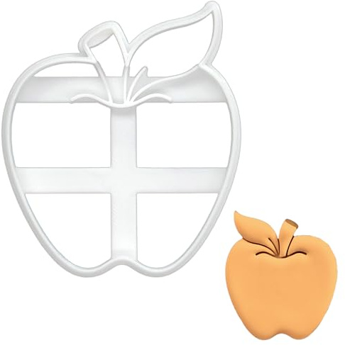 BAKERLOGY Emporte-pièce Pomme - Conception détaillée d'emporte-pièces pour la pâtisserie et l'artisanat, adaptée au fondant, à la pâte, à l'argile