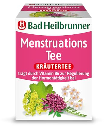 Bad Heilbrunner Menstruations Tee - Arzneitee im Filterbeutel - Frauenmantel, Schafgarbe, Angelikawurzel - mit Vitamin B6 - unterstützt bei Menstruation & den Hormonhaushalt (12 x 8 Filterbeutel)