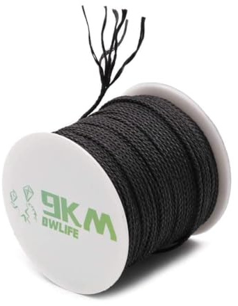 9KM DWLIFE 100% Kevlar - Cuerda trenzada multiusos (22 kg ~ 680 kg), color negro