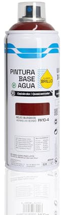 BESCH Pintura en Spray Base Agua 400ml – Ecológica, Sin Olor, para Madera, Plástico, Metal y Cartón – Cobertura Uniforme y Secado Rápido - Rojo Burdéos, 1 unidad