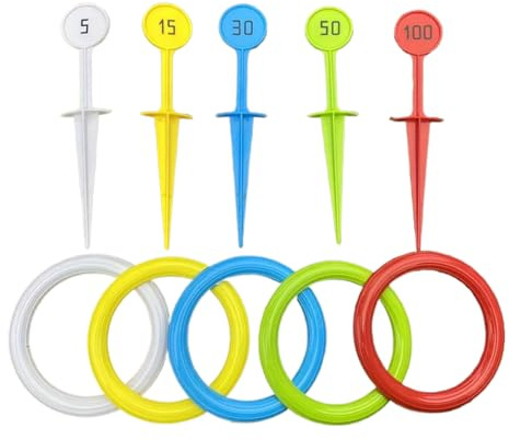 Euyehn Jeu De Lancer D'anneaux pour Adultes - Jeux Extérieurs Colorés pour Jardin,Accessoire Sportif De Cour pour Adolescents Amis Pique-Nique Plage Pelouse