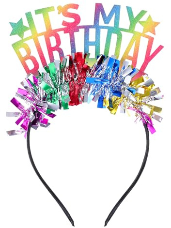 DIVINA VITAE Its My Birthday Headband with Rainbow Bling, Happy Birthday Headband for Women and Girls Decorations, Birthdays Crown Great Gifts Crown Gift Party Decorations