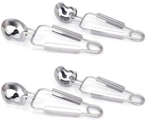 Lot de 4 pinces à escargots ergonomiques en acier inoxydable pour faciliter le service des escargots et autres aliments