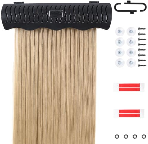 Fehoka Hair Extension Holder for Washing,Styling, Packing and Storing,Hair Extension Holder holder for salons,bathrooms, beauty shops, cloakrooms.4 quick&easy Installation Modes With Tool.