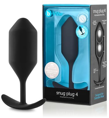 b-Vibe Snug Plug 4, Weighted, Sex Toys (Black/Snug Plug 4 (247g)