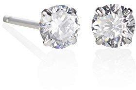 ZAVANA Clous d'Oreilles pour Homme. Boucles d'Oreilles en Argent Sterling 925 avec des Zircons Ronds de 4mm. Puces d'Oreilles Argent pour Hommes
