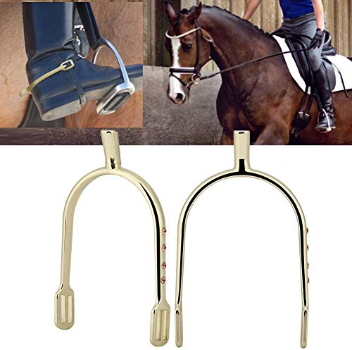 Pssopp Plated Spurs, Zinc Alloy Narrow Spur Plated Wholesale All Around Walking Horse Roping Spurs Women's English Spur(gold)