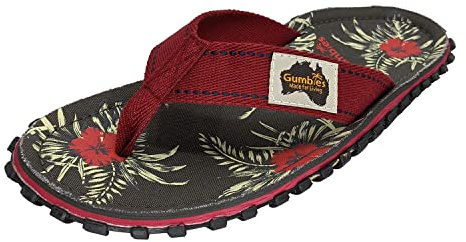 Modèle original | Rouge | Séparateur d'orteils femme / homme | Chaussures GUMBIES | Tongs GUMBIES | Sandales GUMBIES, Hibiscus gris., 38 EU